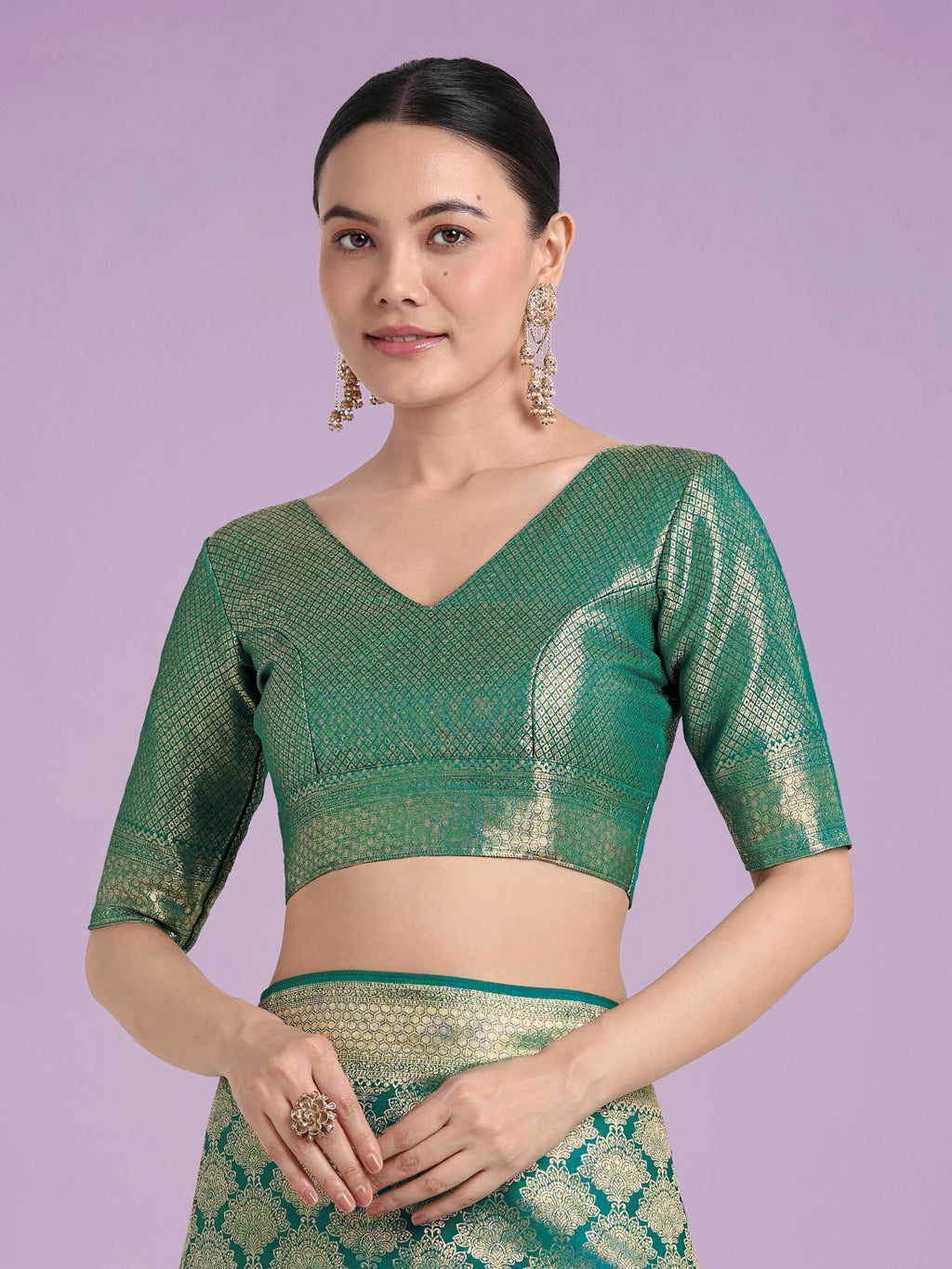 Monjolika Fashion Flattering Turquoise Banarasi Satin Silk Zari Weaving Work Designer Saree | Grocsy