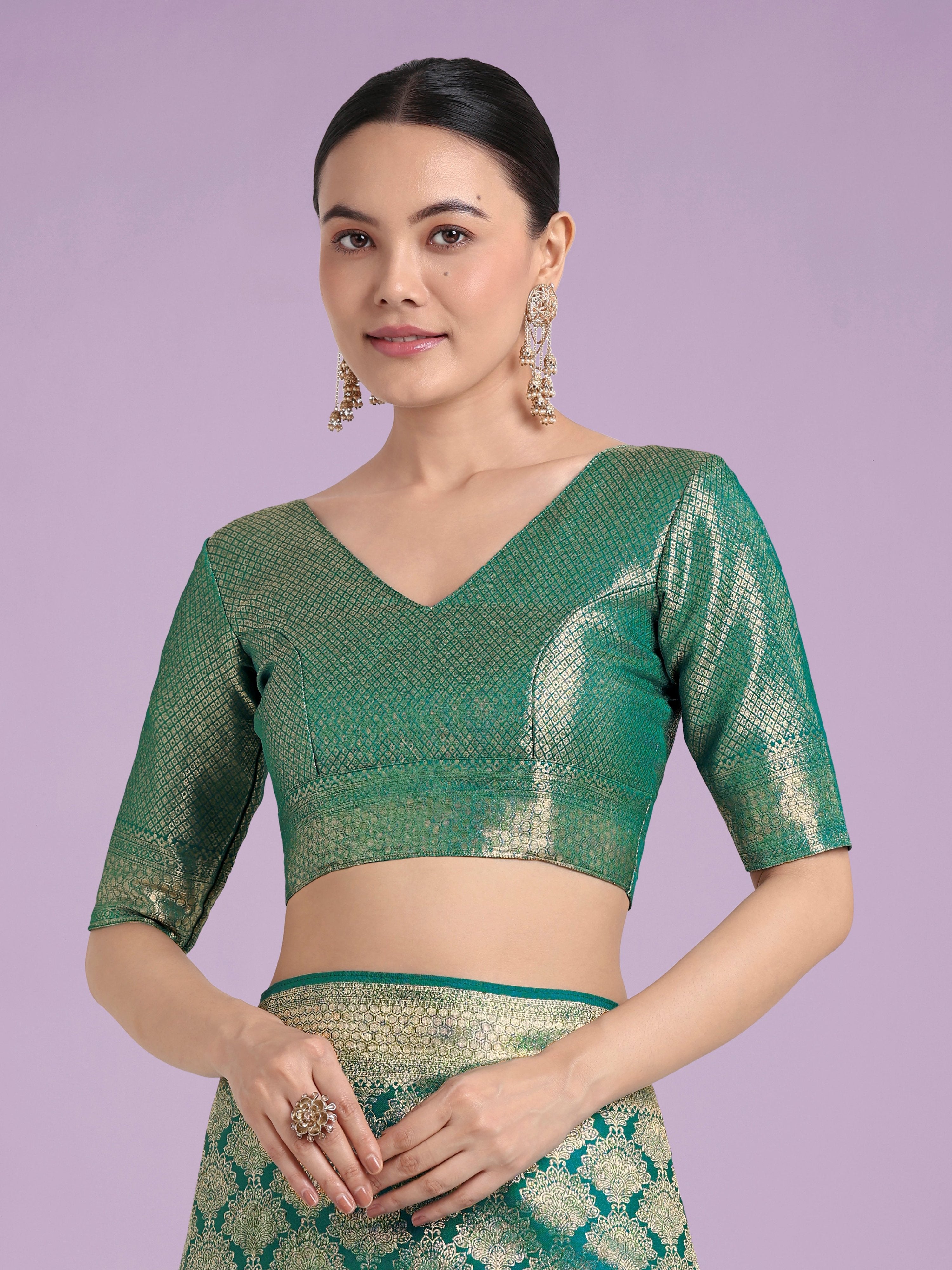 Monjolika Fashion Flattering Turquoise Banarasi Satin Silk Zari Weaving Work Designer Saree | Grocsy