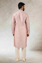 Raivat Ethnic Art Silk Printed Work Kurta Pajama In Pink Colour | Grocsy
