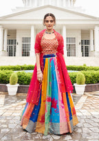 Anaita Multicolor Georgette Lehenga Choli With Sequence & Thread Work | Grocsy