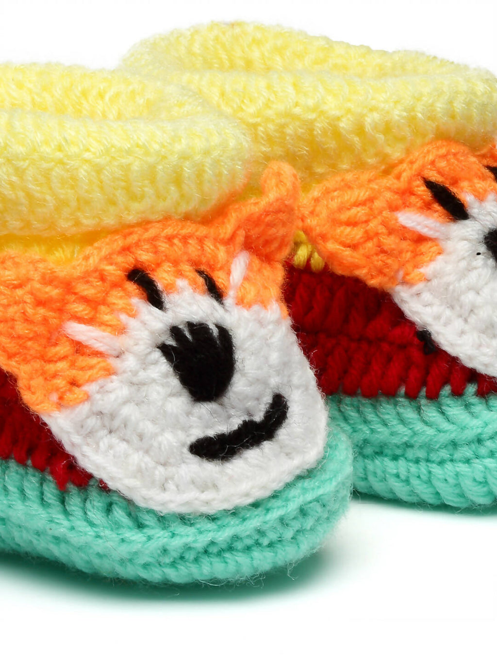 Chutput Kids Woollen Hand Knitted Dog Face Detailed Booties - Multi | Grocsy