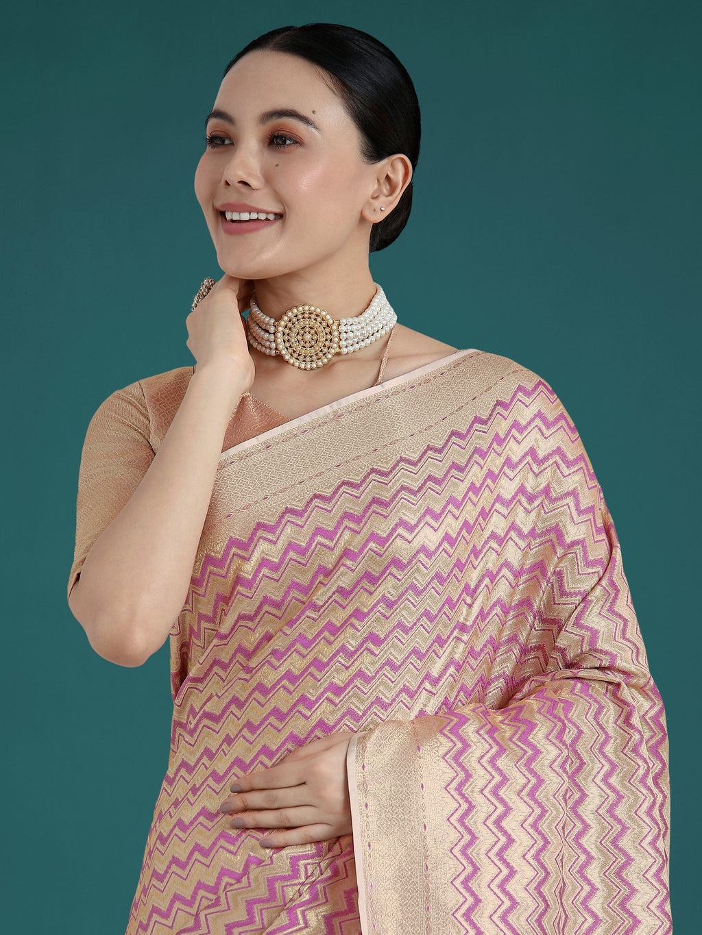 Monjolika Fashion Wonderful Light Lilac Soft Banarasi Satin Silk Leheriya Design Saree | Grocsy