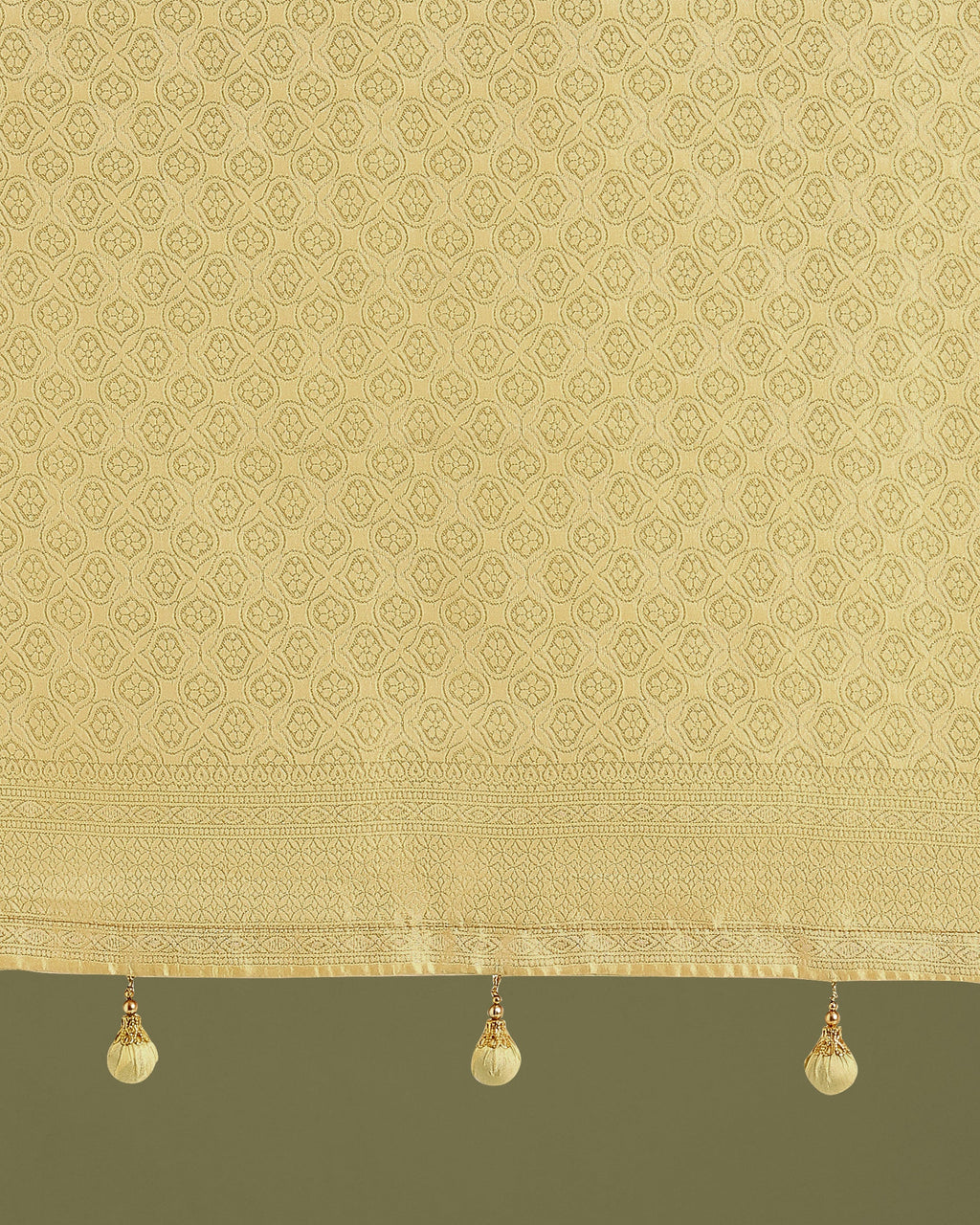 Monjolika Fashion Wonderful Light Yellow Soft Banarasi Satin Silk Leheriya Design Saree | Grocsy