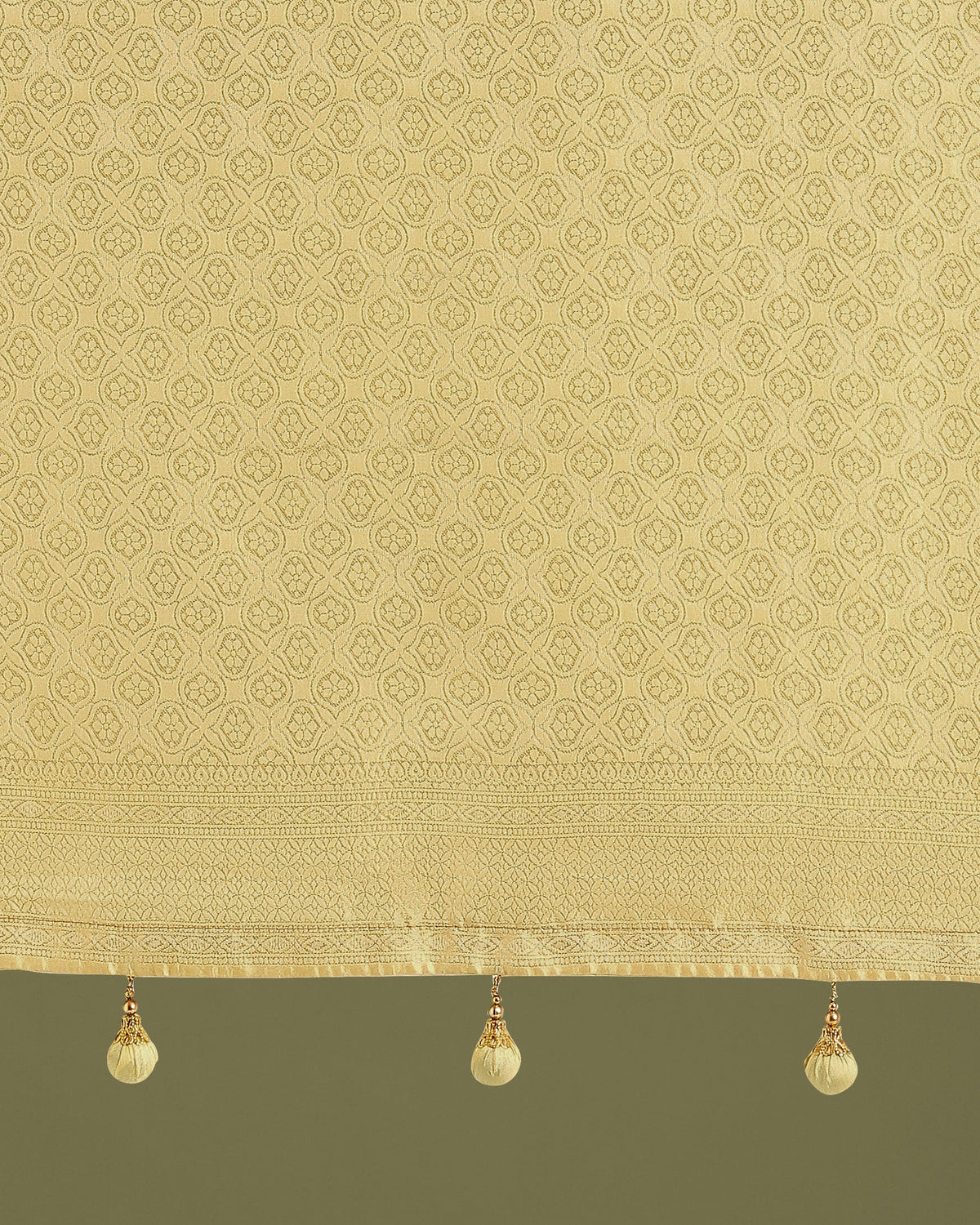 Monjolika Fashion Wonderful Light Yellow Soft Banarasi Satin Silk Leheriya Design Saree | Grocsy