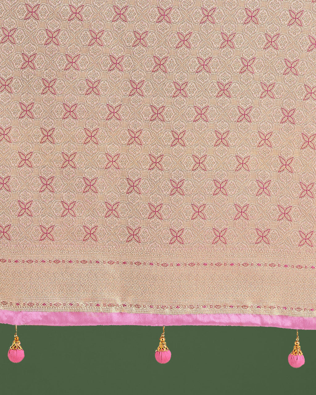 Monjolika Fashion Wonderful Light Pink Soft Banarasi Satin Silk Leheriya Design Saree | Grocsy
