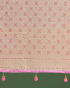 Monjolika Fashion Wonderful Light Pink Soft Banarasi Satin Silk Leheriya Design Saree | Grocsy
