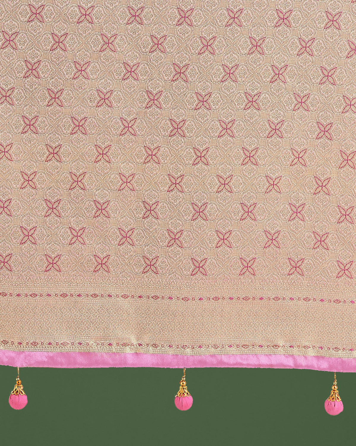 Monjolika Fashion Wonderful Light Pink Soft Banarasi Satin Silk Leheriya Design Saree | Grocsy