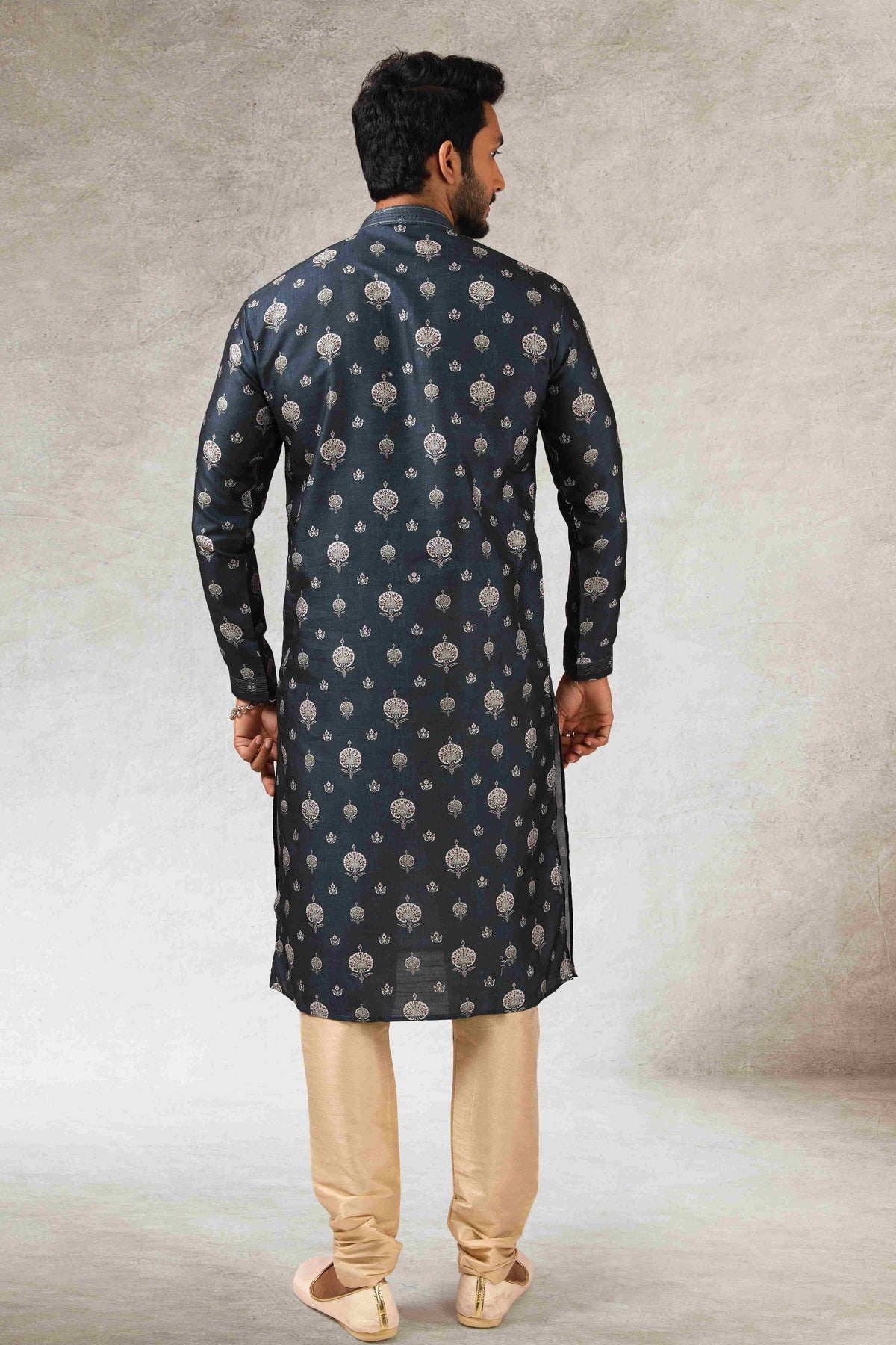 Raivat Ethnic Art Silk Printed Work Kurta Pajama In Teal Green Colour | Grocsy