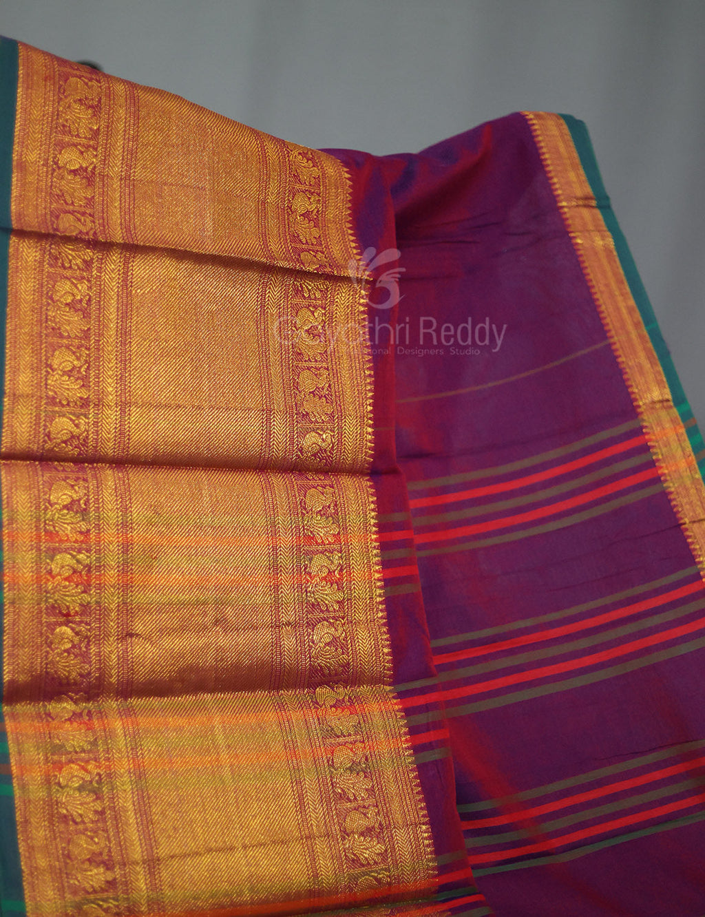 Kalanetha Jamuni With Zari Kanchi Style Pure Narayanpet Cotton Saree By Gayathri Reddy Designer Studio | Grocsy