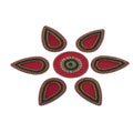 Kundan HandiKrafts Handcrafted Maroon Colour Kundan Rangoli | Grocsy