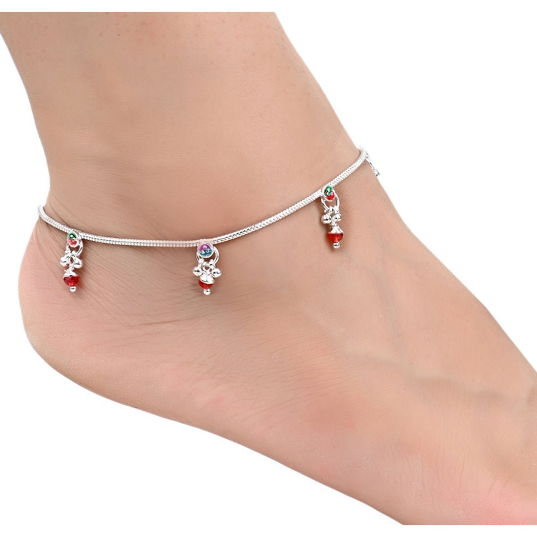 AanyaCentric Silver Plated Traditional Anklets Payal - Classic and Stylish for Women and Girls | Grocsy
