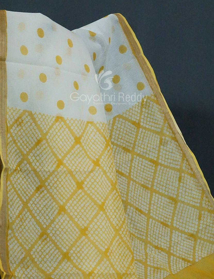 Shades of Cream And Dry Mehendi Colour With Patli Pallu Design Pure Kota Cotton Saree By Gayathri Reddy Designer Studio | Grocsy