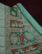Green Colored Motif Prints Semi Chanderi Saree By Gayathri Reddy Designer Studio | Grocsy