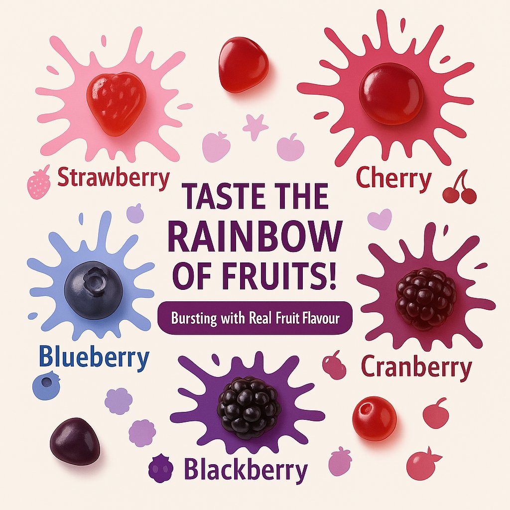 Confect Berry Blast Gummies | Pack of Strawberry, Blackberry, Blueberry, Cranberry, Grape, Cherry Gummies | | Grocsy