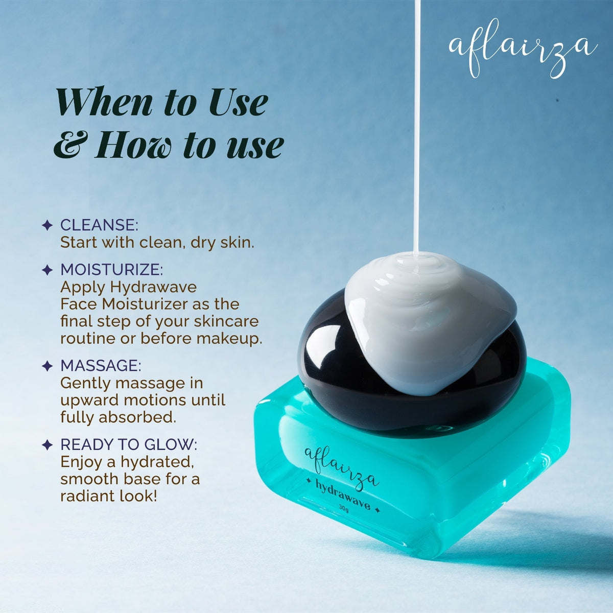 Aflairza Hydrawave Water-Based Face Moisturizer for Deep Hydration For All Skin Types | Grocsy