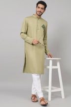 Laurel Embroidered Cotton Kurta by Hilo Design | Grocsy