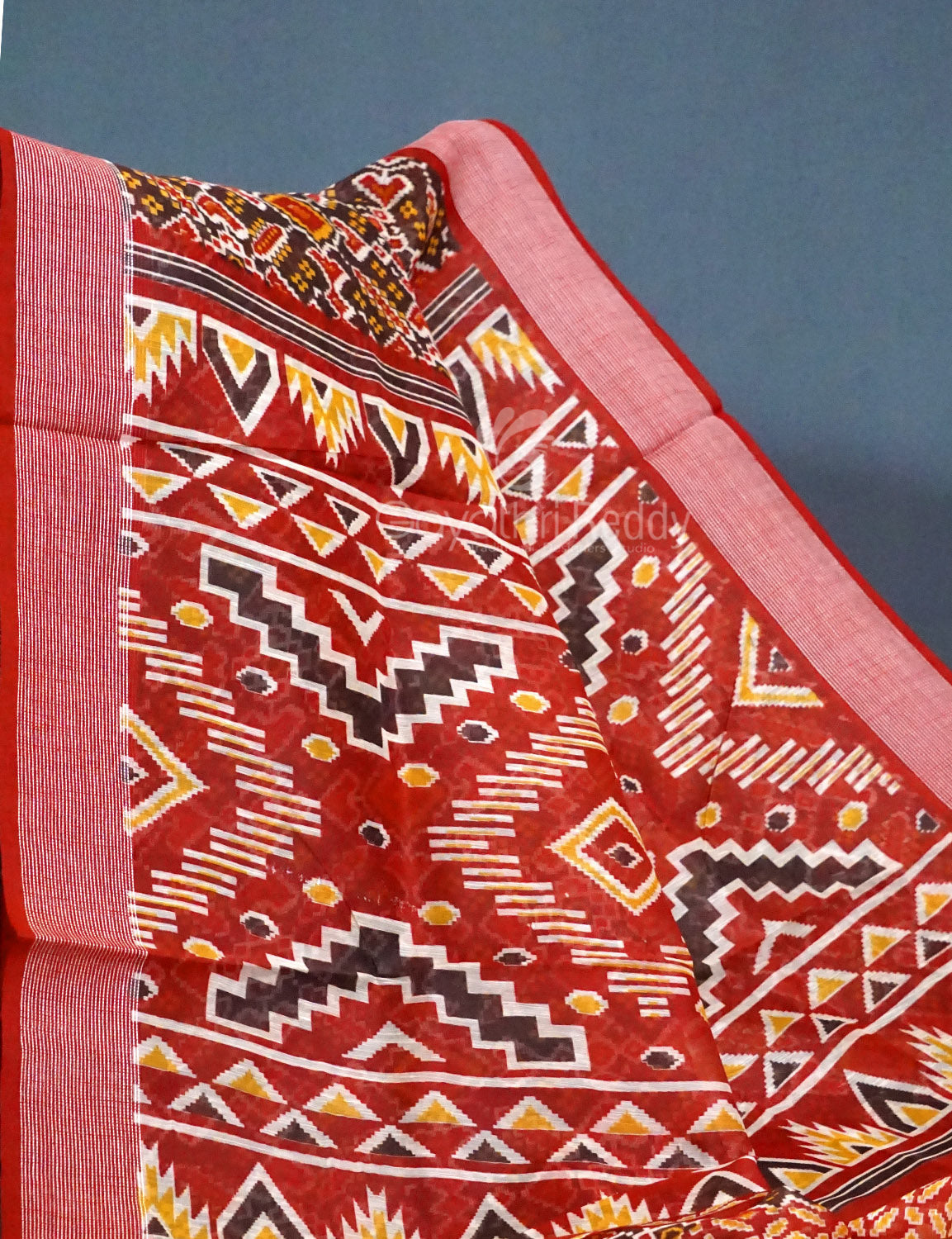 Shades of Brown Colour Patola Print Semi Chanderi Saree By Gayathri Reddy Designer Studio | Grocsy