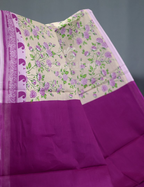 Block Print Baby Lime Yellow Coloured Mulmul Cotton Saree By Gayathri Reddy Designer Studio | Grocsy