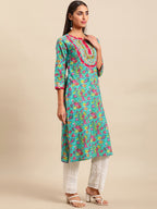 Sangria Women Floral Printed Gotta Patti Floral Kurta | Grocsy