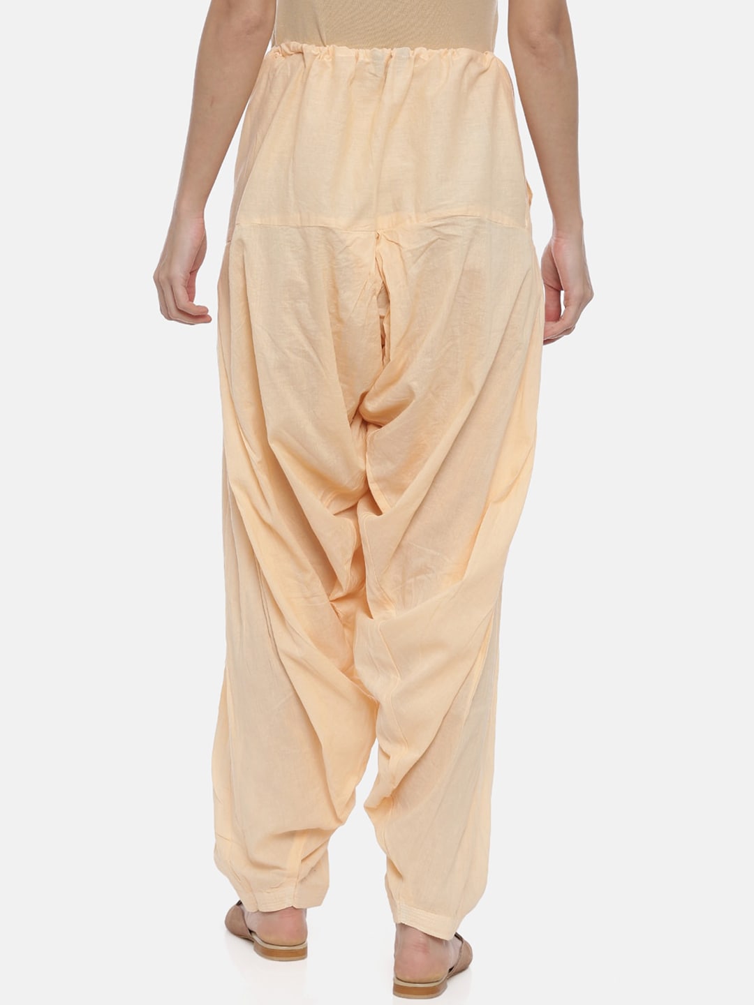 Souchii Beige Solid Regular-Fit High-Rise Patiala | Grocsy