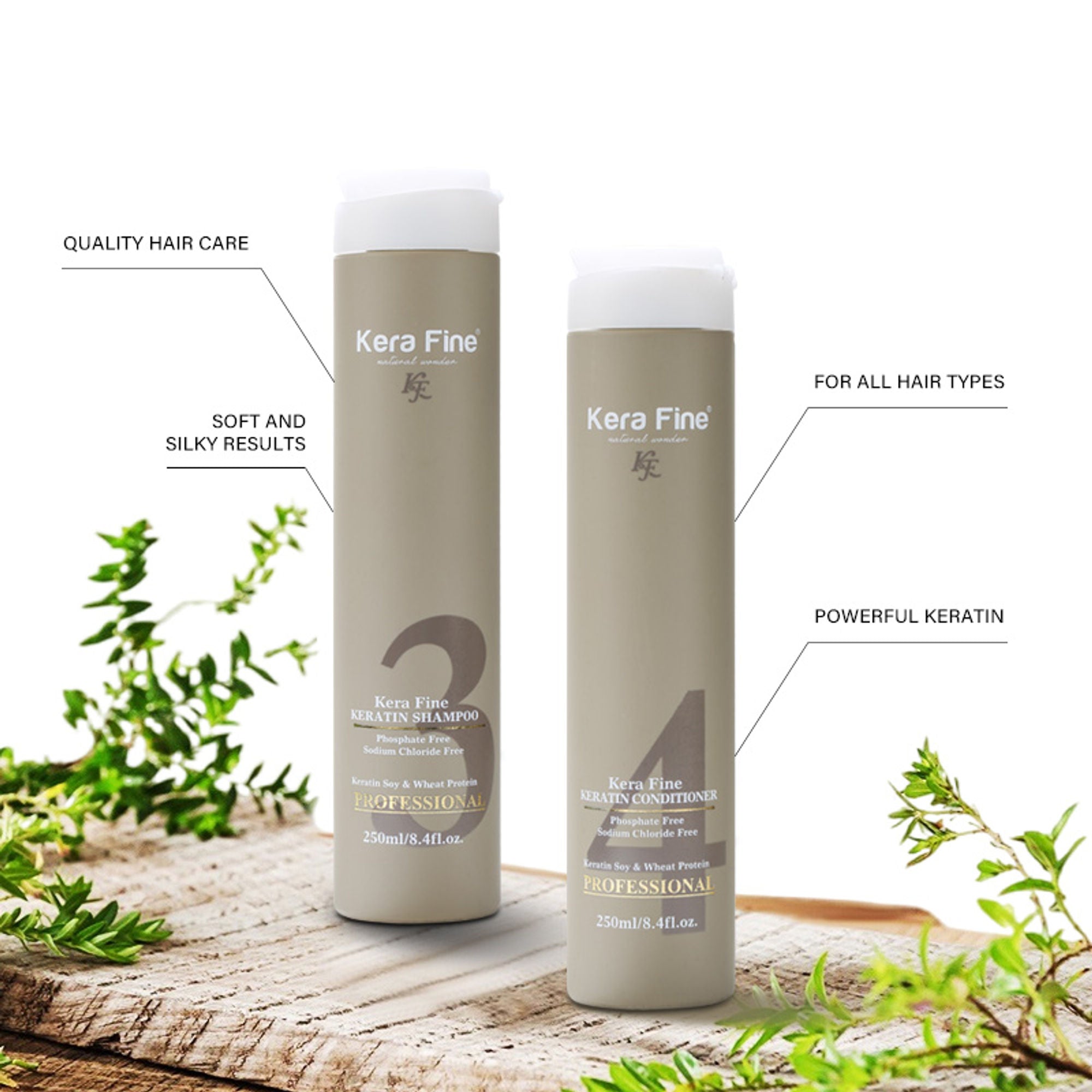 Kera Fine Keratin Shampoo & Conditioner Combo | Grocsy