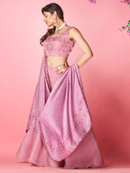 Myra Lilac Art Silk Designer Lehenga | Grocsy