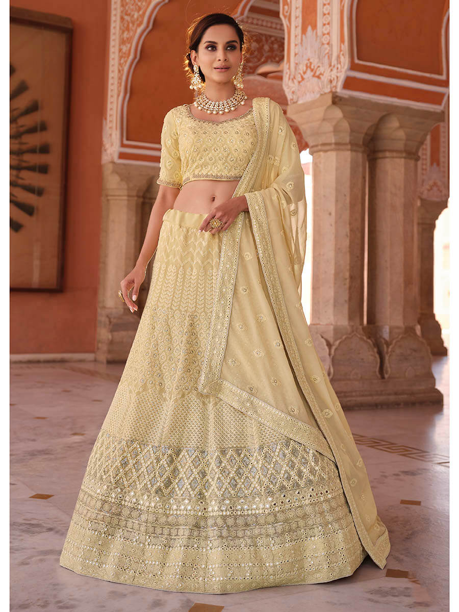 Myra Off White Embroidered Designer Lehenga Choli | Grocsy