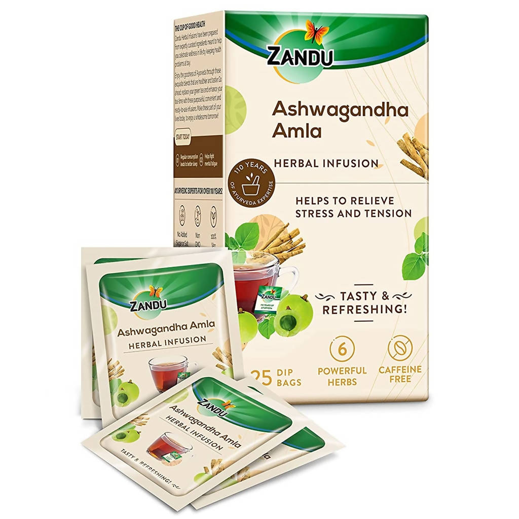 Zandu Ashwagandha Amla Herbal Infusion Tea | Grocsy