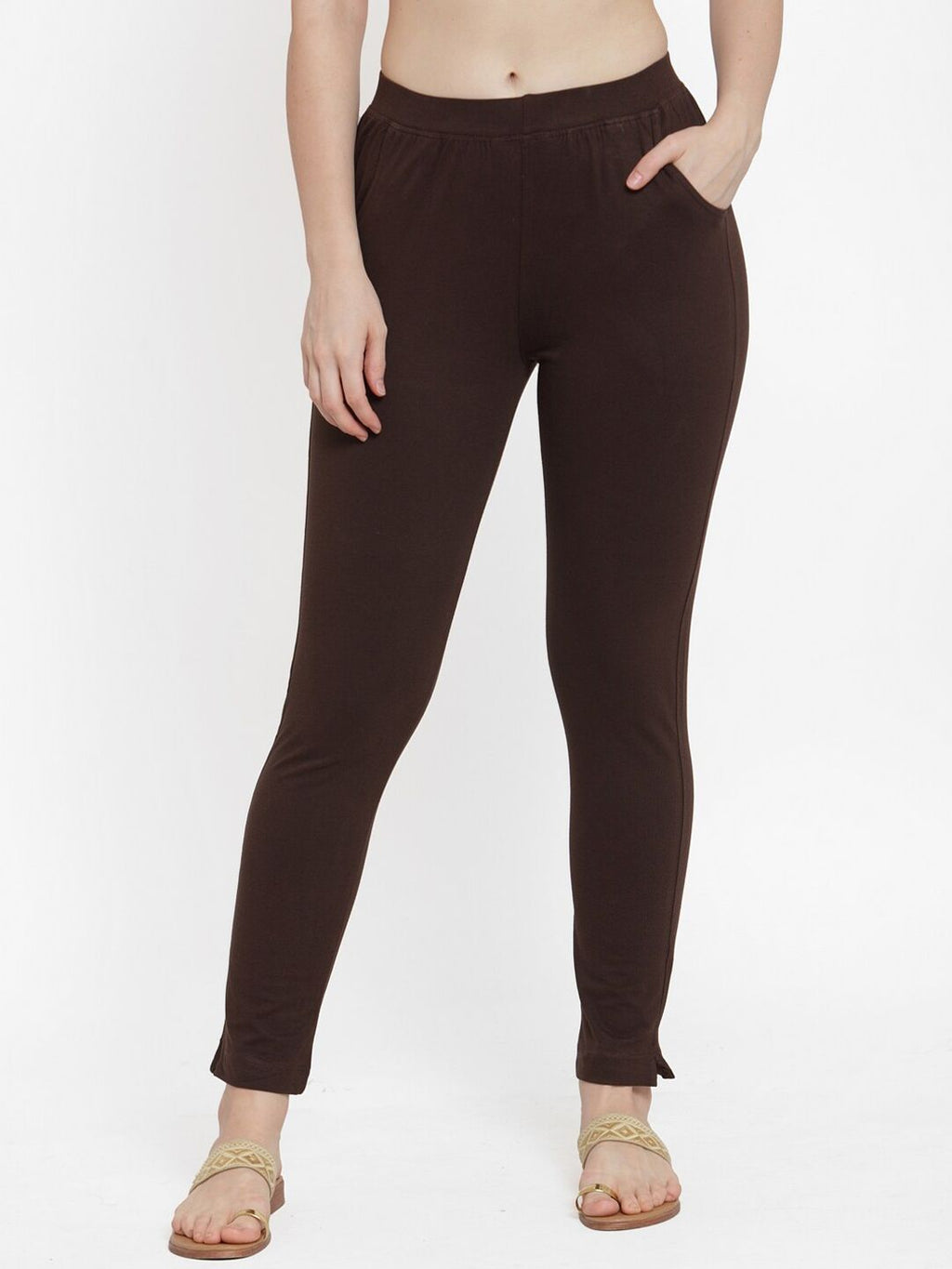 TAG 7 Women Pack Of 2 Solid Ankle-Length Straight-Fit Leggings | Grocsy