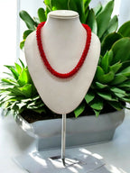 Inhanns Noor-E-Jalwa – Handmade Crystal Bead Necklace -Adjustable - Red Only Necklace | Grocsy