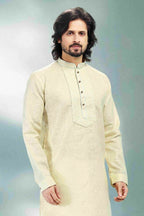 Raivat Ethnic Linen Cotton Pintux Work Kurta Pajama In Pista Green Colour | Grocsy