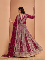 Anaita Dark Pink Georgette Embroidered Salwar Suit | Grocsy