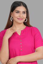 House of RP Women's Pink Rayon Solid Casual Tunic | Grocsy