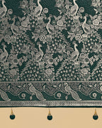 Monjolika Fashion Traditional Dark Geen Woven Banarasi Satin Silk Saree | Grocsy