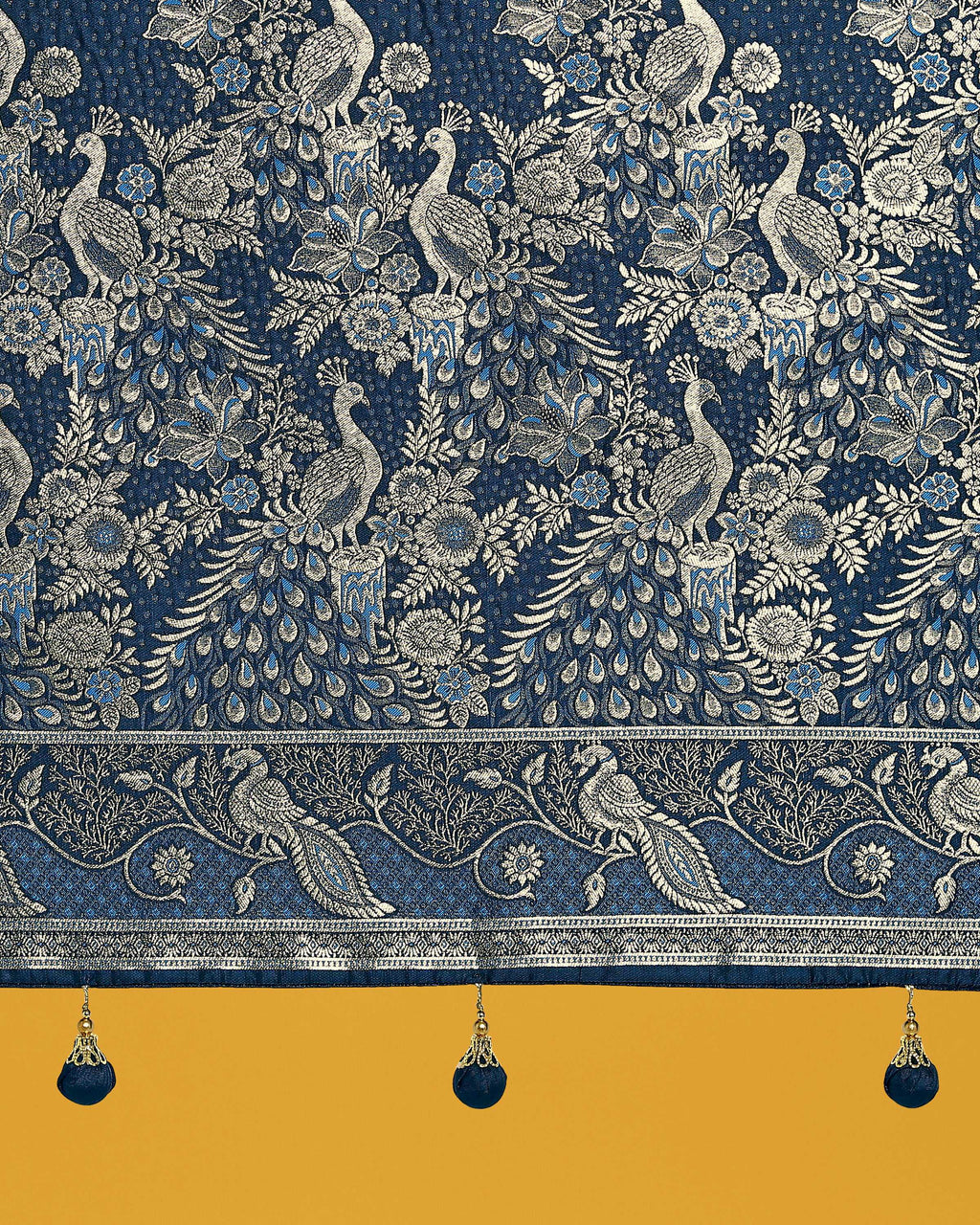 Monjolika Fashion Traditional Aqua blue Woven Banarasi Satin Silk Saree | Grocsy