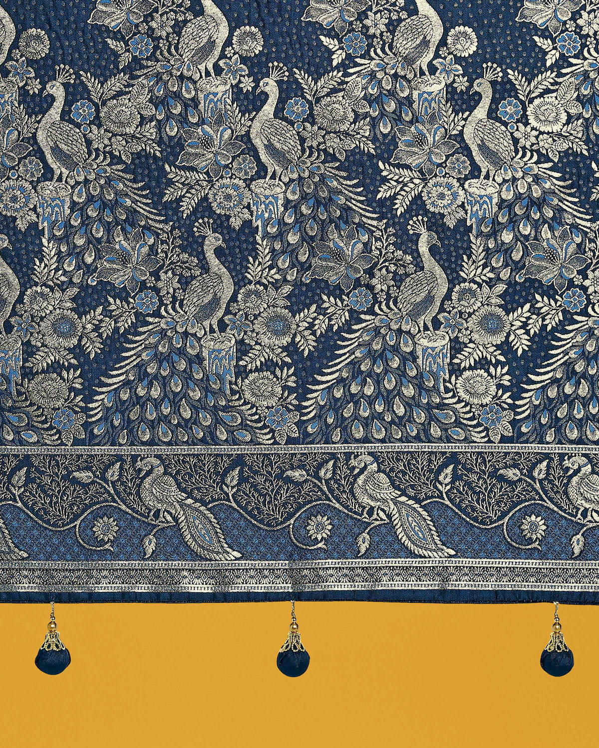 Monjolika Fashion Traditional Aqua blue Woven Banarasi Satin Silk Saree | Grocsy