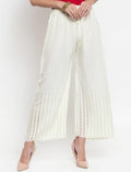 PAVONINE Off-White Color Goti Aari Work Rayon Fabric Sharara For Women | Grocsy