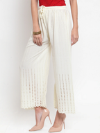 PAVONINE Off-White Color Goti Aari Work Rayon Fabric Sharara For Women | Grocsy