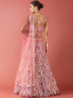 Tulsi Art Fantastic Pink Sequins Net Reception Wear Lehenga Choli With Dupatta | Grocsy