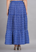 House of RP Women's Light Blue Rayon Ethnic Printed Circular Skirt | Grocsy