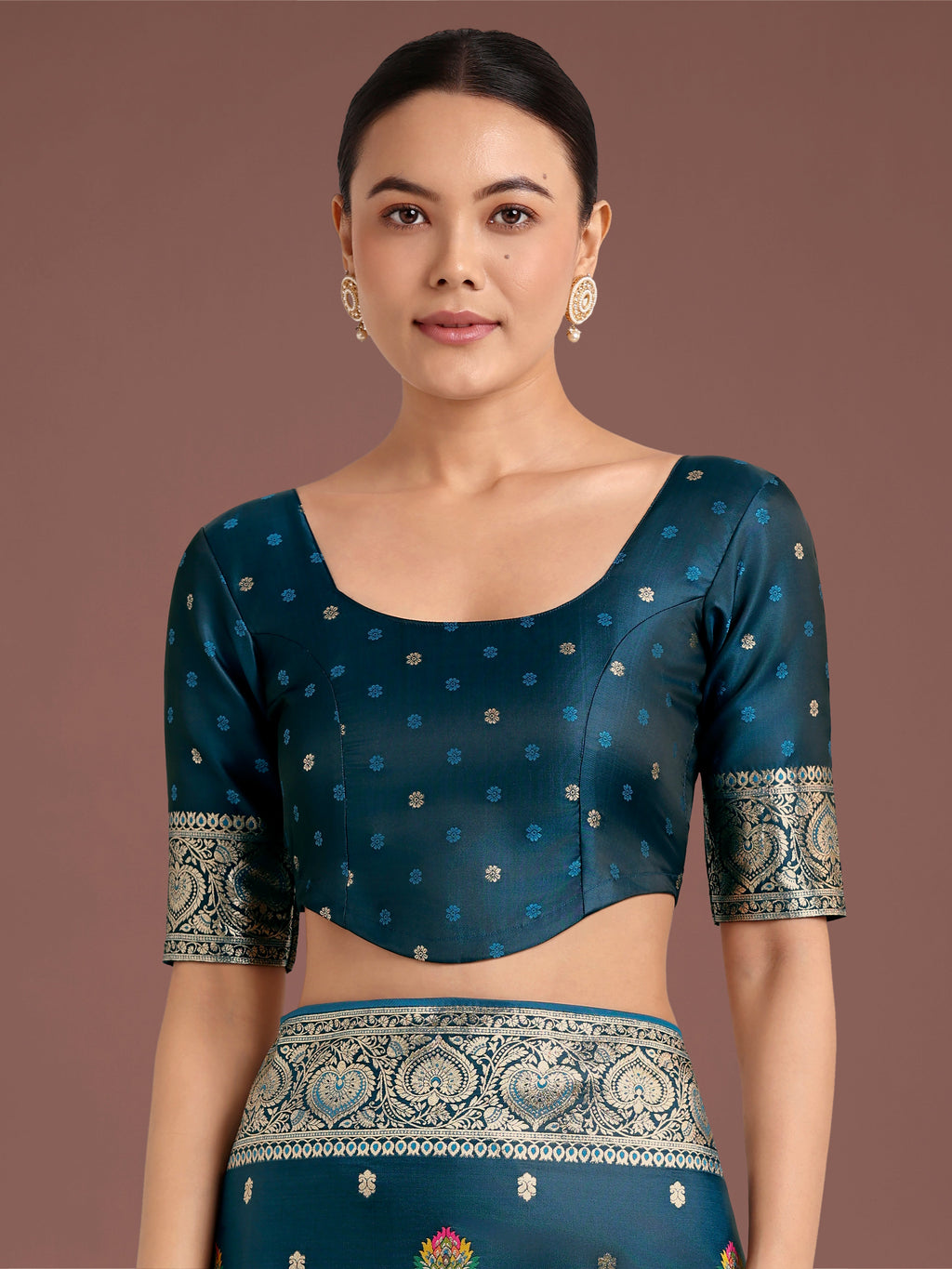 Monjolika Fashion Teal Charming Soft Banarasi Zari Woven Designer Satin Silk Saree With Lovely Blouse Piece | Grocsy