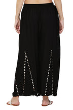 PAVONINE Black Color Mirror Embroidery Work Gharara | Grocsy