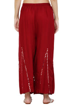 PAVONINE Maroon Color Mirror Embroidery Work Gharara | Grocsy