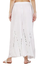PAVONINE White Color Mirror Embroidery Work Gharara | Grocsy