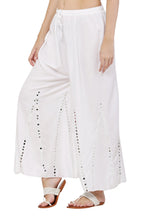 PAVONINE White Color Mirror Embroidery Work Gharara | Grocsy