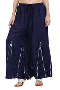 PAVONINE Navy Blue Color Mirror Embroidery Work Gharara | Grocsy