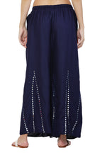 PAVONINE Navy Blue Color Mirror Embroidery Work Gharara | Grocsy