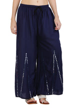 PAVONINE Navy Blue Color Mirror Embroidery Work Gharara | Grocsy