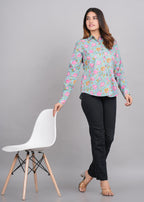 House of RP Women's Green Cotton Floral Printed Casual Shirt | Grocsy