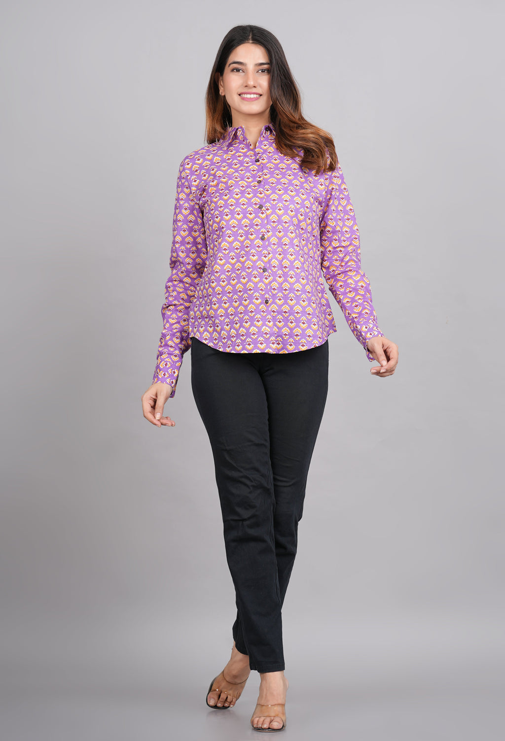 House of RP Women's Pink Cotton Floral Printed Casual Shirt | Grocsy
